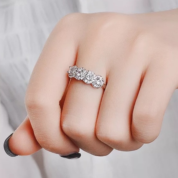 NEW💍925 STERLING SILVER DIAMOND ETERNITY RING - Picture 6 of 6